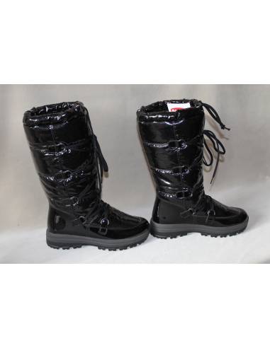 Bottes de ski hautes pour femme à lacets en daim suède tissu technique