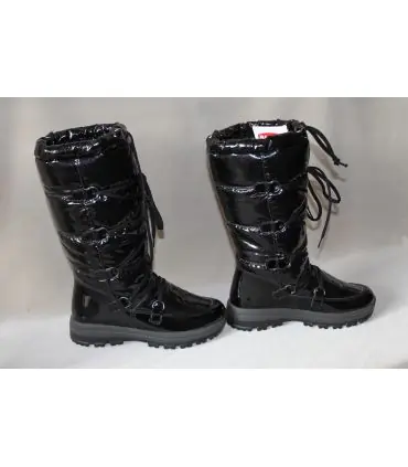 Bottes de ski hautes pour femme à lacets en daim suède tissu technique 