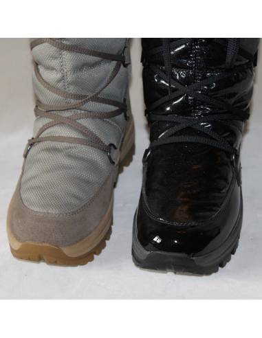Bottes de ski hautes pour femme à lacets en daim suède tissu technique