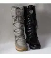 Bottes de ski hautes pour femme à lacets en daim suède hydrofuge tissu technique 