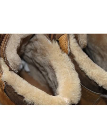 Cálidos botines de ante con estampado de cocodrilo y cuello de conejo- Olang Imperial