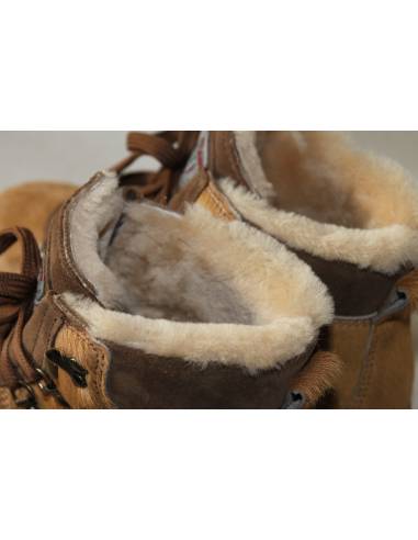 Warme Stiefeletten aus Wildleder mit Krokodilprint und Kaninchenkragen- Olang Imperial