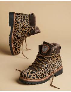 Warme Stiefeletten aus Wildleder mit Krokodilprint und Kaninchenkragen- Olang Imperial 2