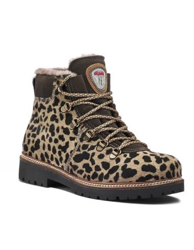 Cálidos botines de ante con estampado de cocodrilo y cuello de conejo- Olang Imperial