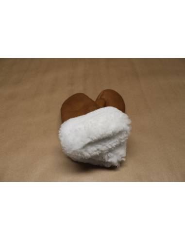 Moufles cuir Femme chaudes en peau d'agneau retournée