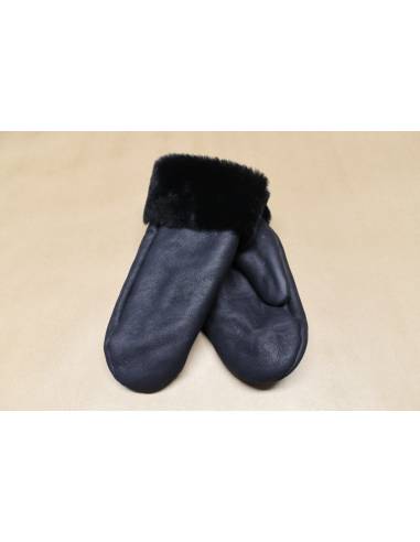 Moufles cuir Femme chaudes en peau d'agneau retournée