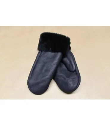 Women Mittens in wooly genuine lambskin