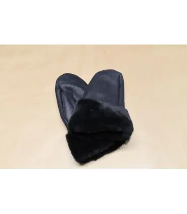 Women Mittens in wooly genuine lambskin