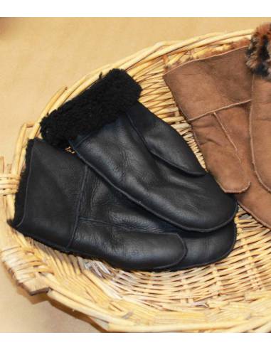 Genuine lambskin Men's Mittens
