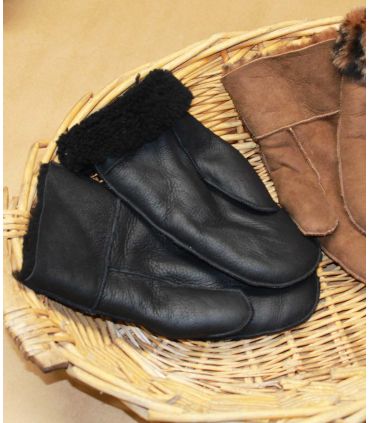 Genuine lambskin Men's Mittens