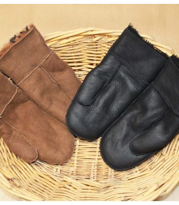 Genuine lambskin Men's Mittens