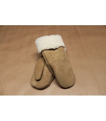 Moufles Femme chaudes en peau d'agneau retournée nubuck