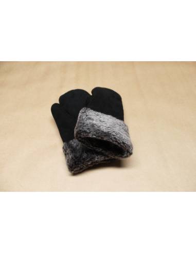 Moufles Femme chaudes en peau d'agneau retournée nubuck