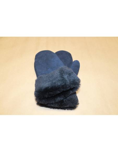 Moufles Femme chaudes en peau d'agneau retournée nubuck