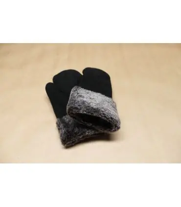 Women Mittens in wooly genuine lambskin