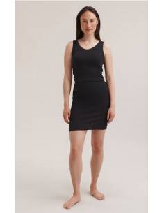 Elegantes und stilvolles Baumwolle Shirt fur Damen mit Mao-Kragen und Bommeln.