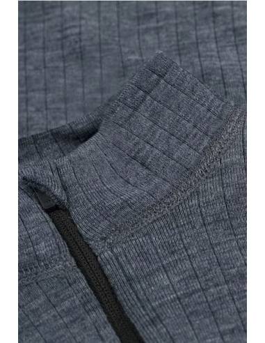 Haut homme chaud en laine mérinos Zip col protecteur bleu 