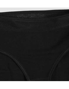 Culotte femme noire avec dentelle en laine mérinos et soie