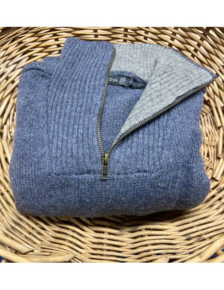 Pullover Herrenpullover aus reiner weicher Schurwolle mit Stehkragen