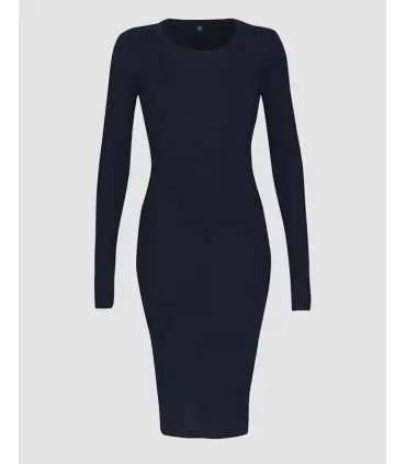 Robe femme droite manches longues chaude en laine mérinos merine