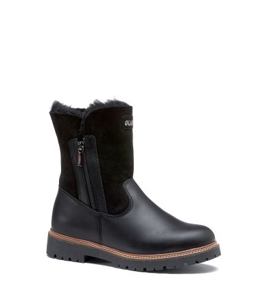 Bottes d'hiver femme en cuir hydrofuge fourrées agneau - Olang DEBORA