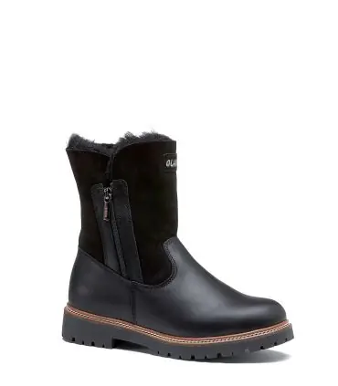 Bottes d'hiver femme en cuir hydrofuge fourrées agneau - Olang DEBORA