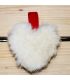 Coeur en peau de mouton véritable écru double face accessoire fabriqué à la main dans le nord de la france 