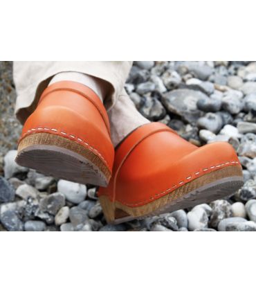 Sabot bois homme suédois bois cuir tannage végétal