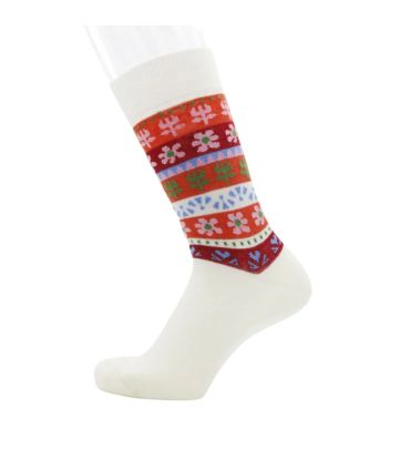 Chaussettes mérinos joie nordique de créateur fleurs colorées