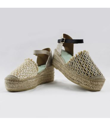 Sandalen Damen Espadrilles mit Keilabsatz blau oder rosa 