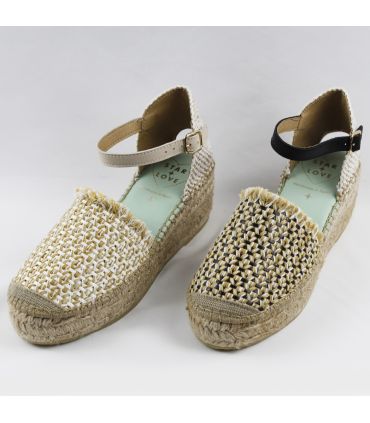 Sandalen Damen Espadrilles mit Keilabsatz blau oder rosa 