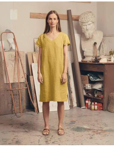 Robe en lin élégante et fluide pour femme