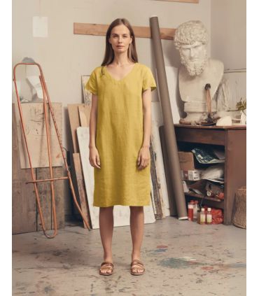 Robe en lin élégante et fluide pour femme