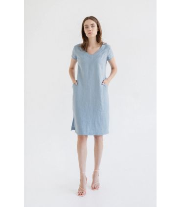 Robe en lin élégante et fluide pour femme