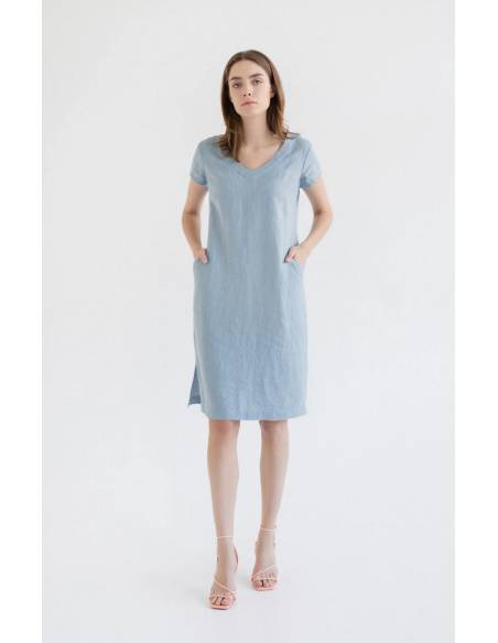 Robe en lin élégante et fluide pour femme