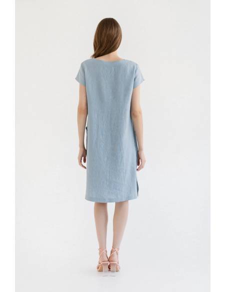 Robe en lin élégante et fluide pour femme