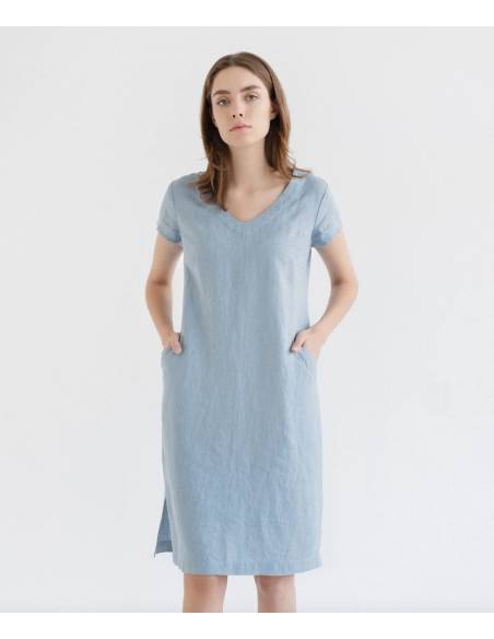 Robe en lin élégante et fluide pour femme