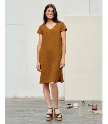 Robe en lin élégante et fluide pour femme