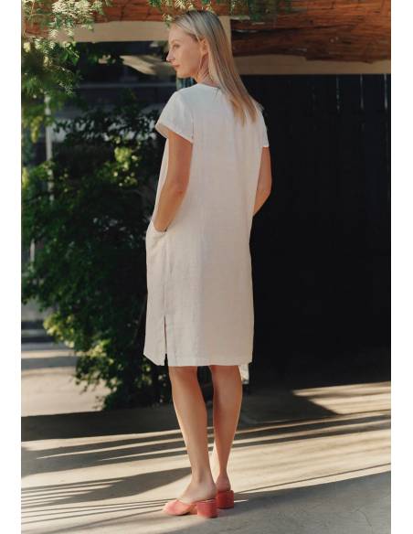 Robe en lin élégante et fluide pour femme