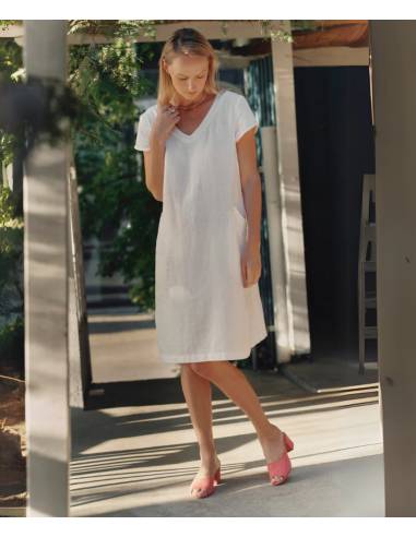 Robe en lin élégante et fluide pour femme