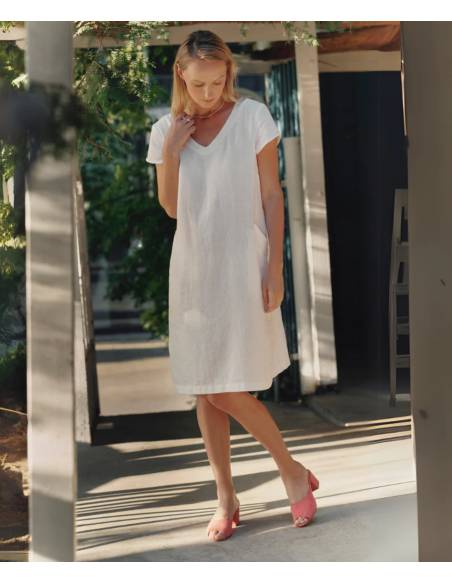 Robe en lin élégante et fluide pour femme