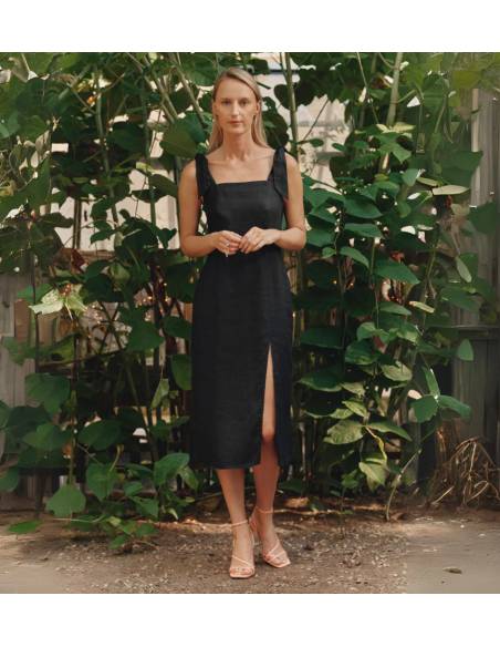 Robe en lin élégante et fluide pour femme