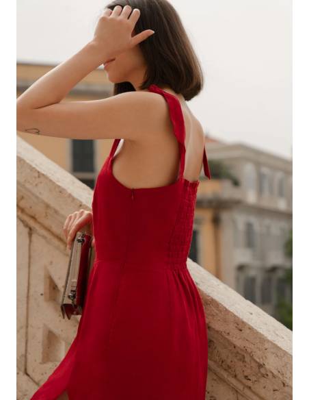 Robe en lin pur élégante et fluide pour femme