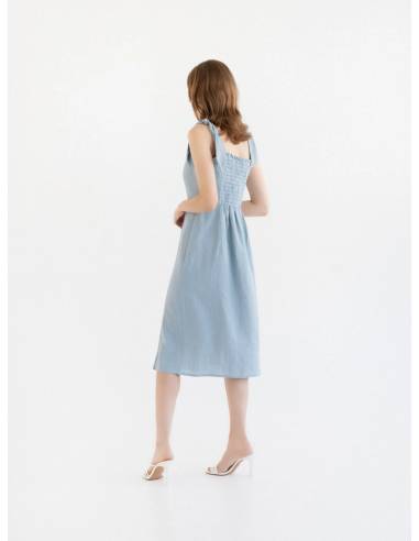 Robe en lin élégante et fluide pour femme