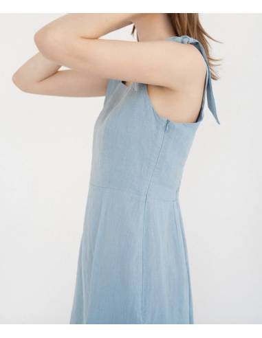 Robe longue dos nu en lin élégante et stylée pour femme