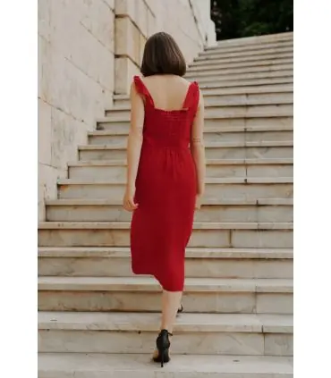 Robe en lin élégante et fluide pour femme