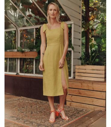 Robe en lin élégante et fluide pour femme