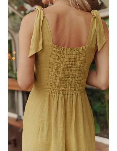 Robe en lin élégante et fluide pour femme