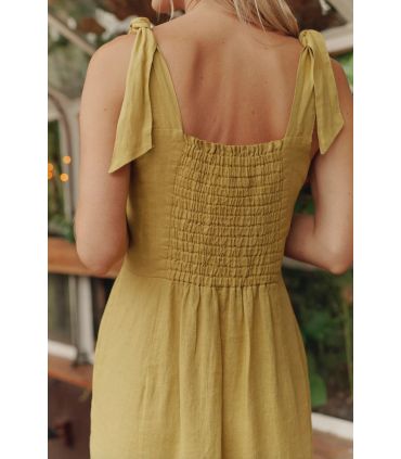 Robe en lin élégante et fluide pour femme