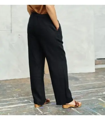Pantalon fluide femme en pur lin